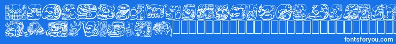 Fonte MAYAN – fontes brancas em um fundo azul
