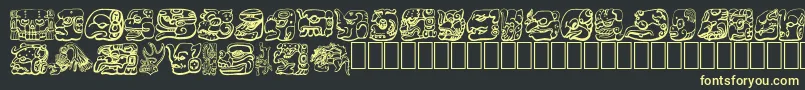 MAYAN Font – Yellow Fonts on Black Background