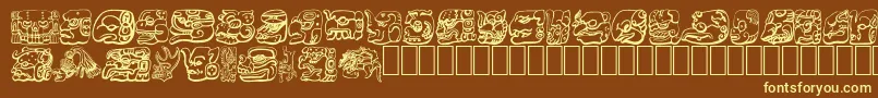 MAYAN Font – Yellow Fonts on Brown Background