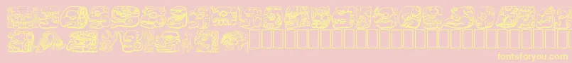MAYAN-fontti – keltaiset fontit vaaleanpunaisella taustalla