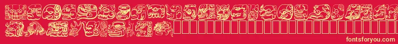 Шрифт MAYAN – жёлтые шрифты на красном фоне