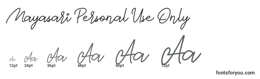 Mayasari Personal Use Only Font Sizes