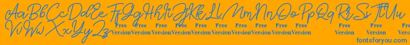 Mayasari Personal Use Only Font – Blue Fonts on Orange Background