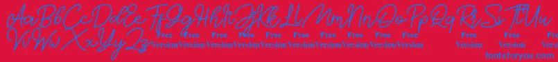 Mayasari Personal Use Only-Schriftart – Blaue Schriften auf rotem Hintergrund