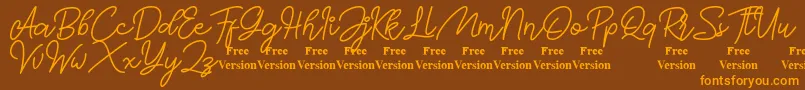 Mayasari Personal Use Only Font – Orange Fonts on Brown Background