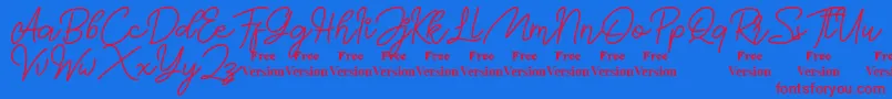 Mayasari Personal Use Only Font – Red Fonts on Blue Background