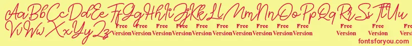 Mayasari Personal Use Only Font – Red Fonts on Yellow Background