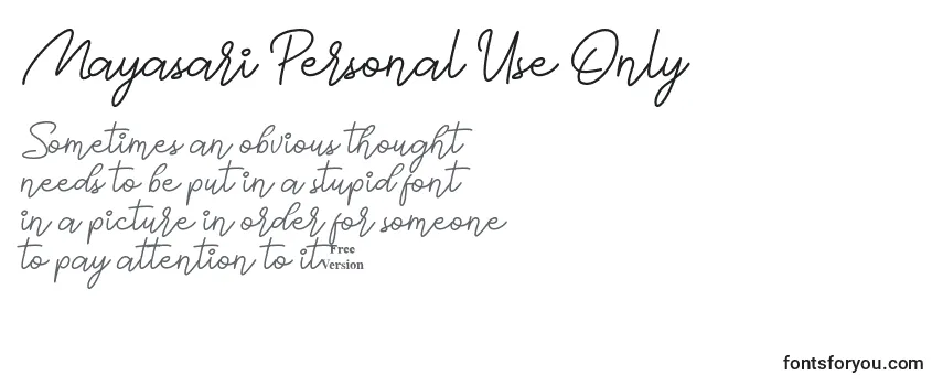 Review of the Mayasari Personal Use Only (133875) Font