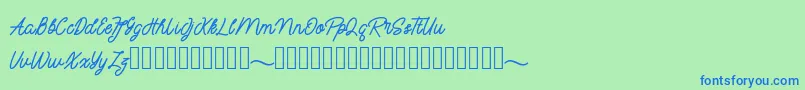 mayasarilah Font – Blue Fonts on Green Background