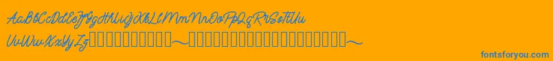 mayasarilah Font – Blue Fonts on Orange Background