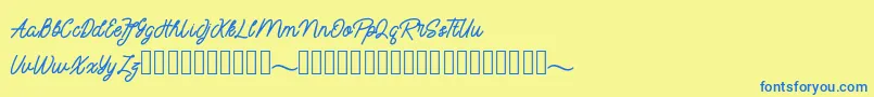 mayasarilah Font – Blue Fonts on Yellow Background