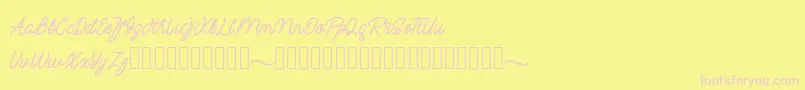 mayasarilah Font – Pink Fonts on Yellow Background