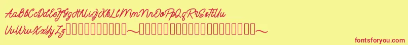 mayasarilah Font – Red Fonts on Yellow Background