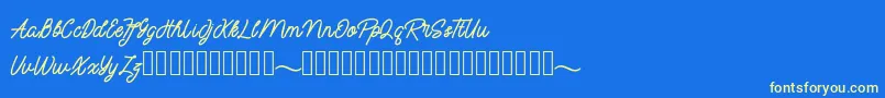 mayasarilah Font – Yellow Fonts on Blue Background