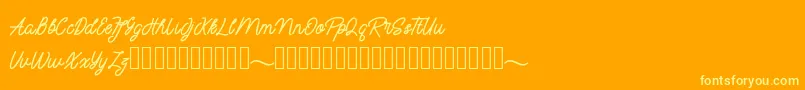 mayasarilah Font – Yellow Fonts on Orange Background