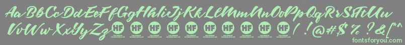 Maybe one Day   PERSONAL USE ONLY Font – Green Fonts on Gray Background