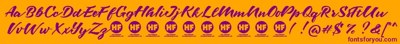 Maybe one Day   PERSONAL USE ONLY Font – Purple Fonts on Orange Background