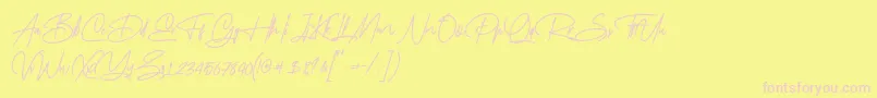 Mayestica Font – Pink Fonts on Yellow Background
