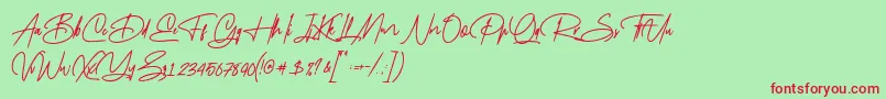Шрифт Mayestica – красные шрифты на зелёном фоне