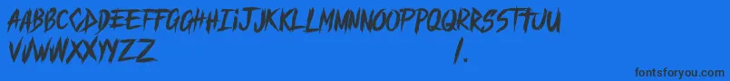 Шрифт MAYHEND demo – чёрные шрифты на синем фоне