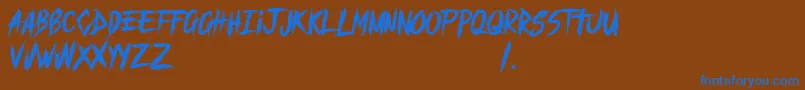 MAYHEND demo Font – Blue Fonts on Brown Background