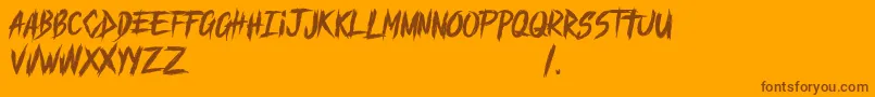 MAYHEND demo Font – Brown Fonts on Orange Background