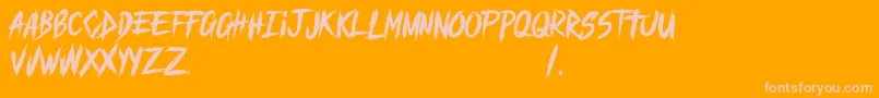 MAYHEND demo Font – Pink Fonts on Orange Background