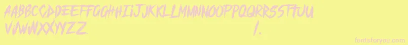 MAYHEND demo Font – Pink Fonts on Yellow Background