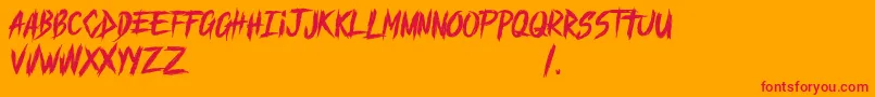 MAYHEND demo Font – Red Fonts on Orange Background