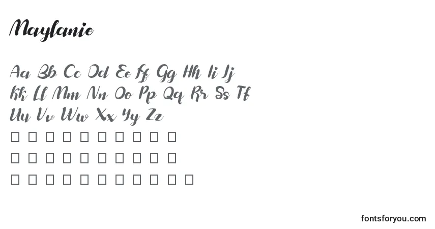 A fonte Maylanie – alfabeto, números, caracteres especiais