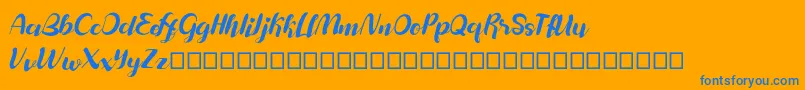 Maylanie Font – Blue Fonts on Orange Background