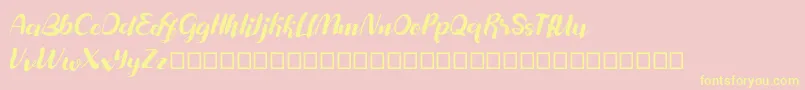 Maylanie Font – Yellow Fonts on Pink Background