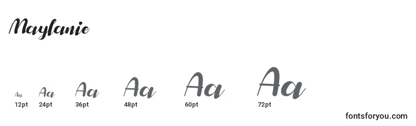 Размеры шрифта Maylanie