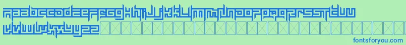 フォントmayon exquisite – 青い文字は緑の背景です。