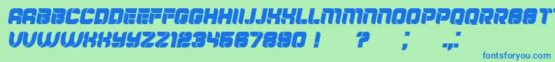 Mayor Italic Font – Blue Fonts on Green Background