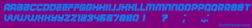 Mayor Italic Font – Blue Fonts on Purple Background