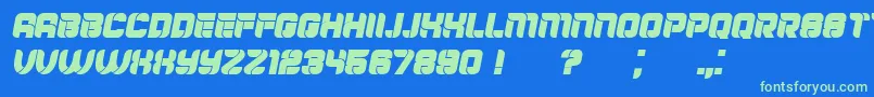 Fonte Mayor Italic – fontes verdes em um fundo azul