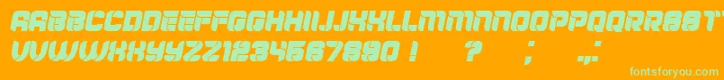 Mayor Italic Font – Green Fonts on Orange Background