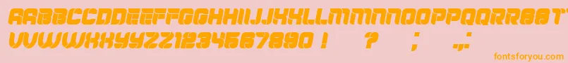 Mayor Italic-Schriftart – Orangefarbene Schriften auf rosa Hintergrund