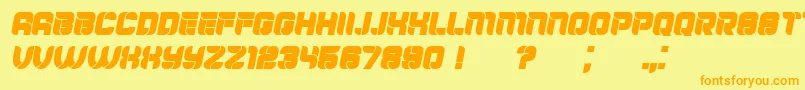 Fonte Mayor Italic – fontes laranjas em um fundo amarelo