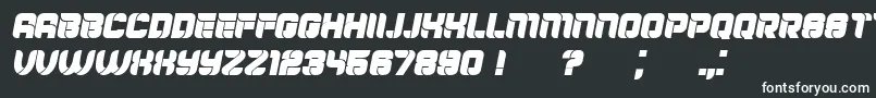 フォントMayor Italic – 黒い背景に白い文字