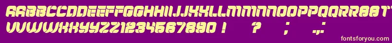 Fonte Mayor Italic – fontes amarelas em um fundo roxo