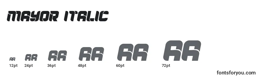 Mayor Italic Font Sizes