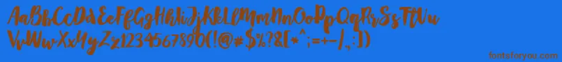 Mayton Font – Brown Fonts on Blue Background