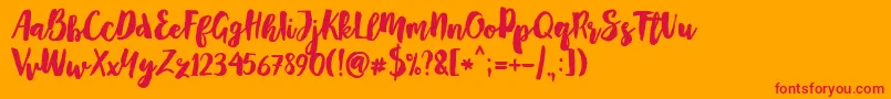 Mayton Font – Red Fonts on Orange Background
