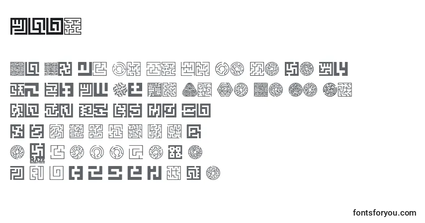 Czcionka Maze (133886) – alfabet, cyfry, specjalne znaki