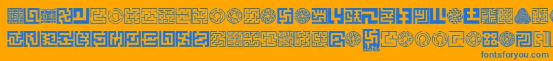 Maze Font – Blue Fonts on Orange Background