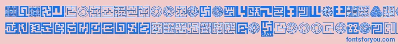 Maze Font – Blue Fonts on Pink Background