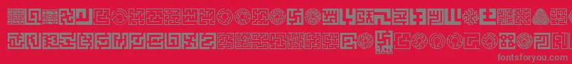フォントMaze – 赤い背景に灰色の文字
