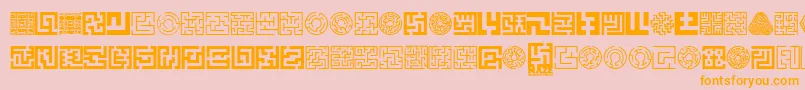 Maze-Schriftart – Orangefarbene Schriften auf rosa Hintergrund